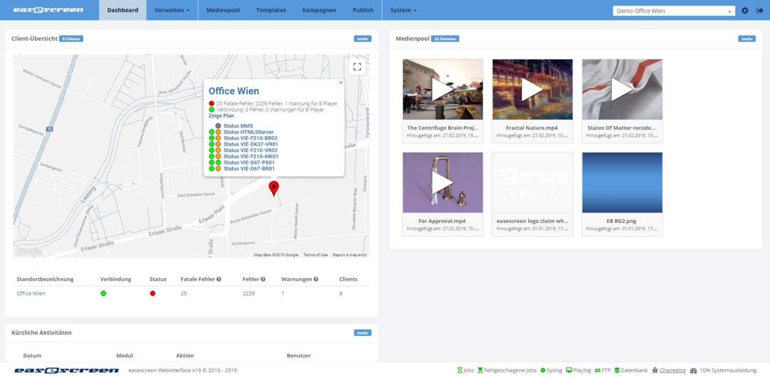 Content und Kampagnen erstellen per Drag & Drop und einzigartige Management Funktionen bietet das Webinterface II